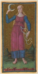 La Luna, facsimile di una carta dei tarocchi dal mazzo 